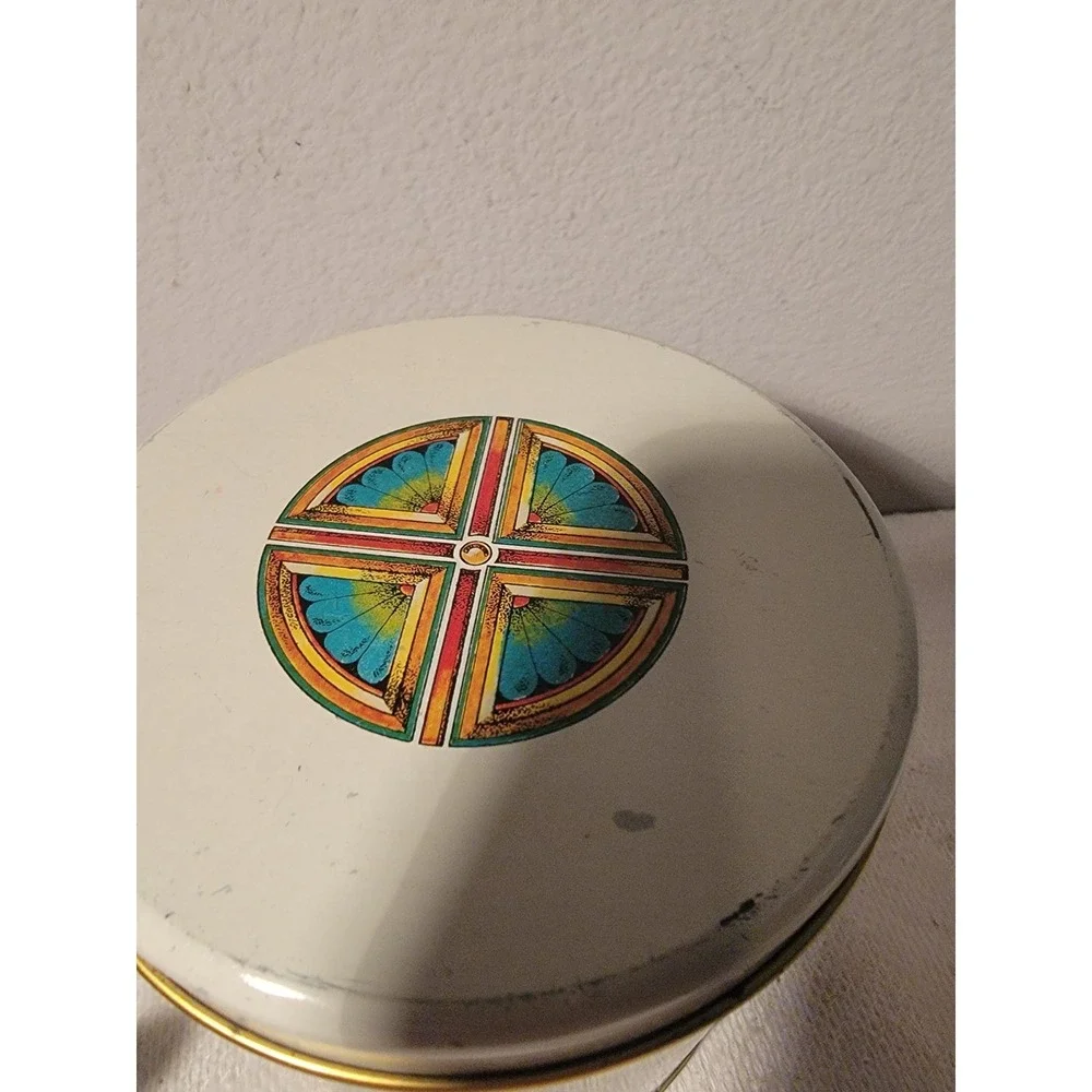 Ballonoff Victorian Homes Metal Tin Cookie Canister Cleveland Ohio Vintage EMPTY
